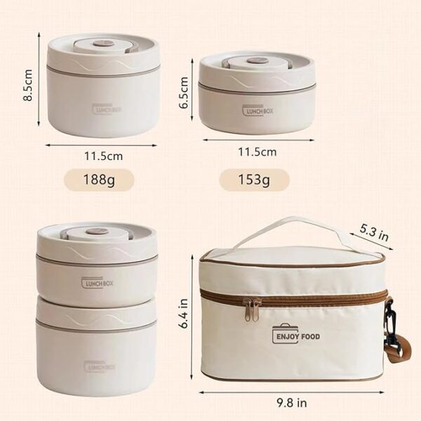 لانش بوكس حراري 4 قطع مع حقيبة حرارية