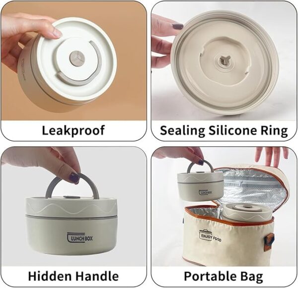 لانش بوكس حراري 4 قطع مع حقيبة حرارية